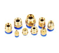 PC Pneumatic 10mm 8mm 12mm 6mm 4mm Hose 1/4" 1/2" 1/8 "3/8" Thread Nipple Brass 1Pcs(PC6-04)