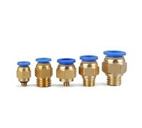 PC Pneumatic Fitting Quick Connectors M12X1.75- M5 M6 M8 M10 M12 M14 M16 M20 Metric Male Thread Air Pipe Push in 1Pcs(6-M10)