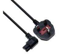PC Power Mains Lead UK Plug Right Angled 3 Pin cloverleaf Laptop Charger cable, 2m IEC C5 Cord 5A Fuse Compatible with Computer Laptop Projector Power Adapter (Black)