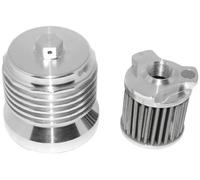 PC Racing PCS4C Stainless Steel Polished Aluminum Flo Oil Filter