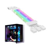 PC RGB Cable Extension - 10.43 Inch 24 Pin ATX Power Wire, ARGB Synchronized Motherboard Connector, 16.8 Million Color Lighting Kit, Tinned Copper PVC Computer Cable | White Custom H