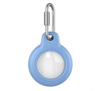 PC Shell Case, Shock-Resistant Waterproof Protective Cover for AirTag 2 with Carabiner Clip Keychain Loop Case(Light Blue)
