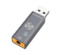 PC Sound Card, USB Converter 0.3 cm Noise Reduction | External Stereo Audio Card, for Podcast Game Streaming Studio Voice-over Home Recording Meeting Music Production