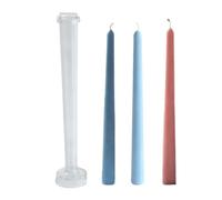 PC Taper Candle Molds Long Candle Mould, Pillar Candlestick Candle Mold, Clear Candlestick Mold Pillar Cylindrical Mould for Church Candlelight Dinner Valentine's Day Home Decoration