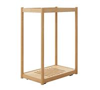 PC Tower Stand 2-tier PC Tower Stand, Mobile CPU Holder with Invisible Casters Wheels, Wooden Rolling Case Floor Fit Most PC Stand for Carpet(Natural,Large)