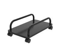 PC Tower Stand CPU Stand Portable Moveable PC Host Holder Office Desktop Case Base with 4 Rolling Caster Wheels Gaming PC Stand for Carpet(Black)