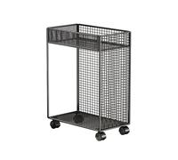 PC Tower Stand Double Shelves PC Tower Stand 2-Tier Metal CPU Stand with Locking Caster Wheels Suitable for Most PC,Mobile CPU Stand Cart CPU Holder(Black)