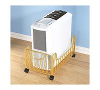 PC Tower Stand Mobile CPU Stand Holder, Metal PC Tower Cart, Floor with 4 Caster Wheels Under Desk, for Home Office PC Stand for Carpet(Gold)