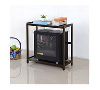 PC Tower Stand PC Tower Stand, Bamboo CPU with Storage, 2-tier Holder, Home Office Shelf Printer Under Desk PC Stand for Carpet(Bruin,59 * 26 * 56cm)