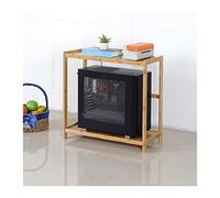 PC Tower Stand PC Tower Stand, Bamboo CPU with Storage, 2-tier Holder, Home Office Shelf Printer Under Desk PC Stand for Carpet(Natural,51 * 26 * 56cm)