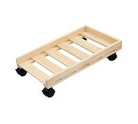 PC Tower Stand Wooden Moving PC Holder with Casters, Heat Dissipation Case Tower Tray Office CPU Stand with Rolling Wheels PC Stand for Carpet(Natural)