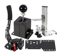 PC USB Simulator Shifter 64 Bit Handbrake with Clamp L Shape Lever Kit Compatible with G29 G27 G25 G920 T300RS/GT Steering Wheel Sequential H Gear Shifter Compatible with ATS ETS Dust WRC Sim Racing Games 6+R Black