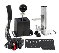 PC USB Simulator Shifter 64 Bit Handbrake with Clamp L Shape Lever Kit Compatible with G29 G27 G25 G920 T300RS/GT Steering Wheel Sequential H Gear Shifter Compatible with ATS ETS Dust WRC Sim Racing Games 7+R Black