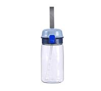 PC Water Bottle Straw Lid 520ml Drop Proof Drinking Water Bottle Carry Strap Some People Students Adult