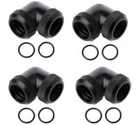 PC Water Cooling Fitting G1/4 Thread 90 Degree Elbow Connector Dual Compression Compatible With Computer Water Cooling Systems(Black)