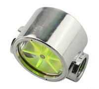 PC Water Cooling Flow Meter G1/4 Thread - 5-Impeller Liquid Flow Indicator for Custom Loop - Brass & Acrylic Coolant Monitor with Green Turbine