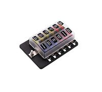 PC Waterproof Automotive 1 in 12-Way Fuse Box Holder 5A 10A 15A 20A Fuses Spade for Cars SUV RV Buses Yachts Boats Etc Protected circuits (Color : Ivory)