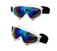 PC Windproof Skiing Glasses Vintage Anti Fog Leather Glasses for Outdoor Activity Sport