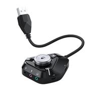 PC with USB Interface: External Type C Player, Computer Sound Card with Connector, Volume Control, Microphone, Speaker, Studio, Home Guitar, Music Recording, Game