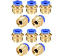 PC12-04 Push to Connect Fittings, 12mm Tube OD x 1/2” G Thread, Straight Pneumatic Quick Fitting Air Line Connector 10Pcs