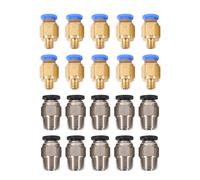 PC4-M10 Straight Pneumatic Fitting Push to Connect + PC4-M6 Quick in Fitting for 3D Printer Bowden Extruder (Pack of 20pcs)