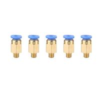 PC4-M6 Straight Pneumatic Connector, 5 Pieces PC4-M6 Straight Through Pneumatic Joint for 3D Printer, Outer Diameter 4MM
