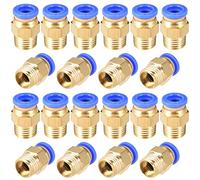 PC8-02 Push to Connect Fittings, 8mm Tube OD x 1/4” G Thread, Straight Pneumatic Quick Fitting Air Line Connector 20Pcs