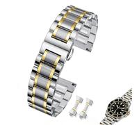 PCAORLEORS 18/20/22/24mm Silver Stainless Steel Watch Band, Solid Link Jubilee Bracelet with Two End Connectors, Replacement Strap Compatible with Most Watches, 18mm, Stainless Steel, 1