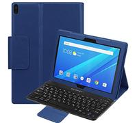 PCATEC Lenovo Tab 4 10 plus/Lenovo Tab 4 10 Keyboard Cover - [New Detachable Version] Detachable Hidden Wireless Bluetooth Keyboard Muti-angle Folio PU Leather Case Smart Cover (Nevy Blue)