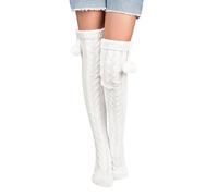 Pcavin Thigh High Socks for Women Cable Knit Over the Knee Boot Socks, Long Warm Leg Warmers Winter, 0013 White(2024), One Size