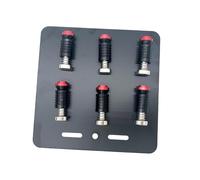 PCB Board Holder Fixture with 6 Spring Clamp Pillars, 5.91x5.91 Inch Steel Base Plate for Soldering Electronics Repair Maintenance Workbench