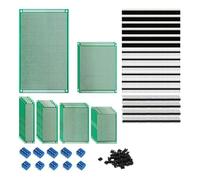 PCB circuit board prototype kit - 6 with 147-Piece and Pcb size 1 set crafted from Glass 6 straight female connectors and 4 right angle connectors