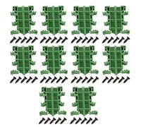 PCB DIN C45 Rail Adapter Circuit Board Mounting Bracket Holder Carrier For Control Cabinet Industrial Equipment 10sets 35mm DIN Rail (Green)