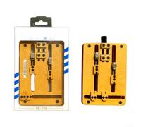 PCB Holder Circuit Board Fixture Soldering Tool Stainless Steel Clamp for IC Chip for CPU Welding Repair Station 18x8cm Red Brown(B)