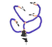 PCB Holder Hands - Third Hand Soldering Tool, Portable Helping Four Soft Flexible Arms, Lightweight Stable Base Rotating Clips | Multiuse Workstation Organizer for Welding Electronics Repair Assembly