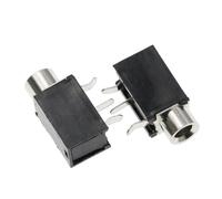 PCB Mount PJ-316 3.5mm Female Jack 3 Pin Socket Headphone Jack Audio Video Terminals Connector DIP-3 PJ316 3.5MM Black 10Pcs