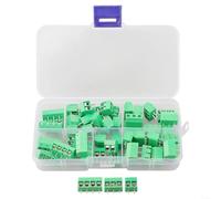 PCB Mount Terminal Blocks Kit 50pcs 0 2 Pitch Screw Terminals with 2P, 3P, 4P Options, for GPIO Expansion on B+, 3B Boards (Is green)