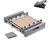 PCB Stencil Printer, Manual Solder Paste Printing Table, 150x150mm for Precision PCB Prototyping with Scraper, Small Steel Mesh Screen Printing Station