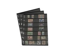 PCCB MINGT 10Pcs Standard 9-Hole Black Double-Sided Album Inner Sheets Stamp Banknote Collection Album Inserts Pages For Coin Collecting And Supplies (7 Pockets)