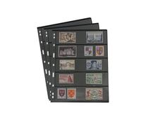 PCCB MINGT 10Pcs Standard 9-Hole Black Double-Sided Album Inner Sheets Stamp Banknote Collection Album Inserts Pages For Coin Collecting And Supplies (5 Pockets)