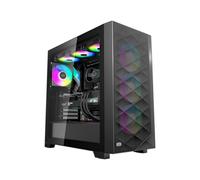 PCCOOLER C3D510 PC Case, Mid Tower Gaming PC Case, Pre-installed 3 x 120mm PWM ARGB Fans, Tempered Glass Side Panel, E-ATX/ATX/MATX/ITX High Airflow Case, 360mm Radiator&390mm GPU Support, Black