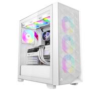 PCCOOLER C3D510 PC Case, Mid Tower Gaming PC Case, Pre-installed 3 x 120mm PWM ARGB Fans, Tempered Glass Side Panel, E-ATX/ATX/MATX/ITX High Airflow Case, 360mm Radiator&390mm GPU Support, White