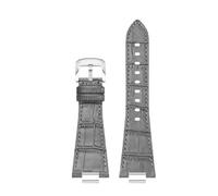 PCCWBCPJC 12mm Compatible With Tissot 1853 Super Player PRX Series T137.410/T137.407 Leather Watchband T137 Men's Raised Leather Watch Strap(Bamboo-Grey-009)