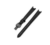 PCCWBCPJC 12mm White Red Black Women's Soft Breathable Leather Watch Strap - Compatible With Tissot T094 Flamenco Series Watch(Black(LG)-Black)