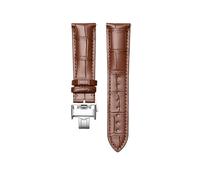 PCCWBCPJC 18 19 20 21 22mm Calfskin Watchband Compatible With Longines Master L2 L3 L4 L2.628 L2.673 Cowhide Leather Watch Strap Bracelet(Brown-silver,19mm)