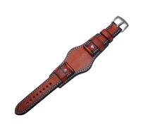 PCCWBCPJC 18MM 20MM 22MM 24MM Brown Hand-Stitched Retro Leather Watchband With Pin Buckle - Compatible With Panerai Fossil Automatic Watch(Model C,24mm)
