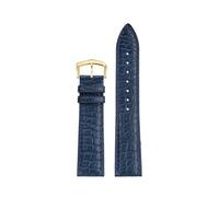 PCCWBCPJC 18mm 20mm Alligator Leather Strap Compatible With Cartier Solo Must De London Ronde, Black Luxury Replacement Watch Band(Blue golden,16mm-Width)