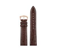 PCCWBCPJC 18mm 20mm Alligator Leather Strap Compatible With Cartier Solo Must De London Ronde, Black Luxury Replacement Watch Band(BrownWhite-rose gold,17mm-Width)