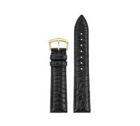 PCCWBCPJC 18mm 20mm Alligator Leather Strap Compatible With Cartier Solo Must De London Ronde, Black Luxury Replacement Watch Band(Black golden,16mm-Width)