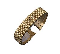 PCCWBCPJC 20mm 21mm Solid Stainless Steel Jubilee Watchband Compatible With Rolex Oyster Perpetual Date Just Silver Gold Metal Strap Watch Bracelet(Gold-5,21mm)